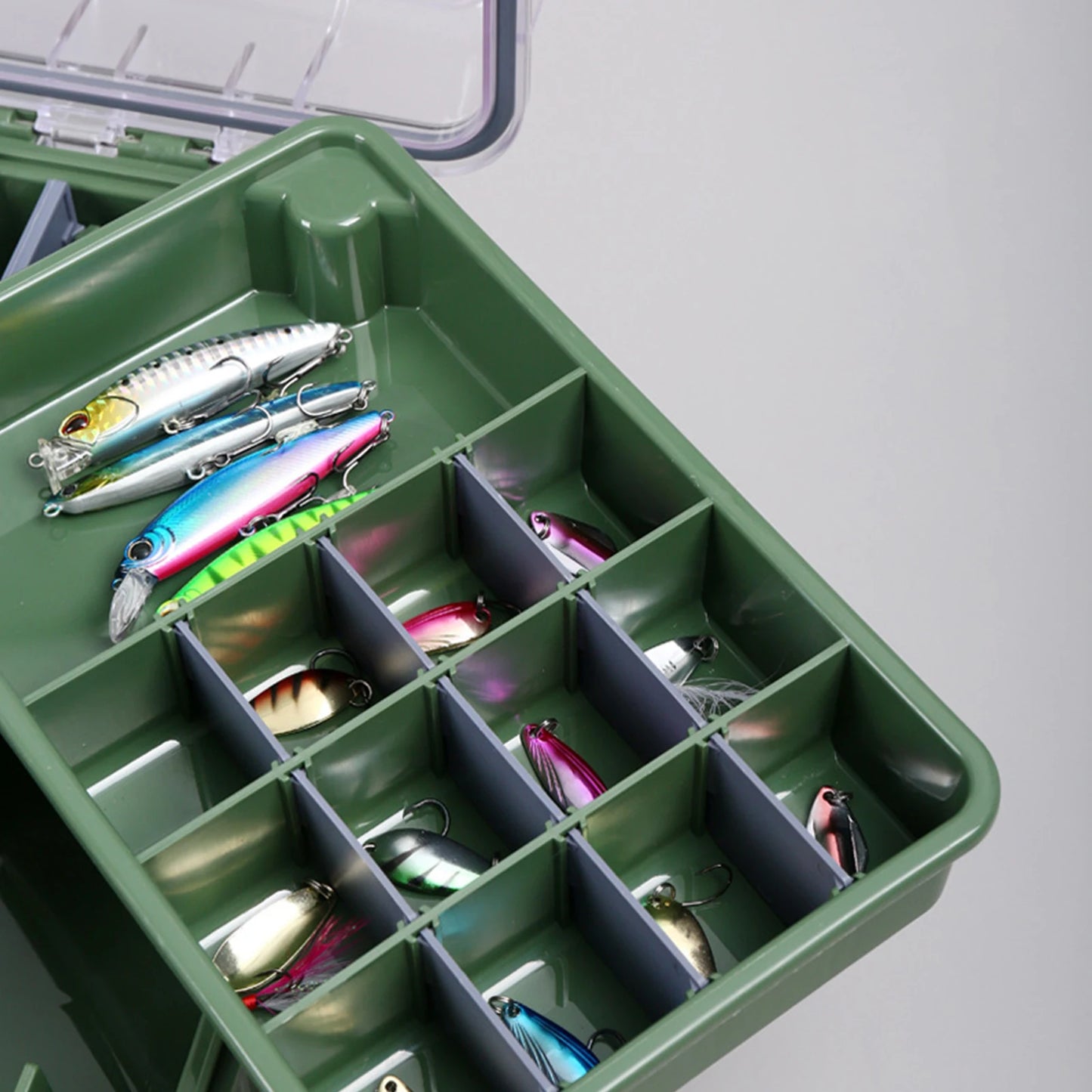 Universal Fishing Tackle Box Removal Inside Design for Fishing Gifts (Green)