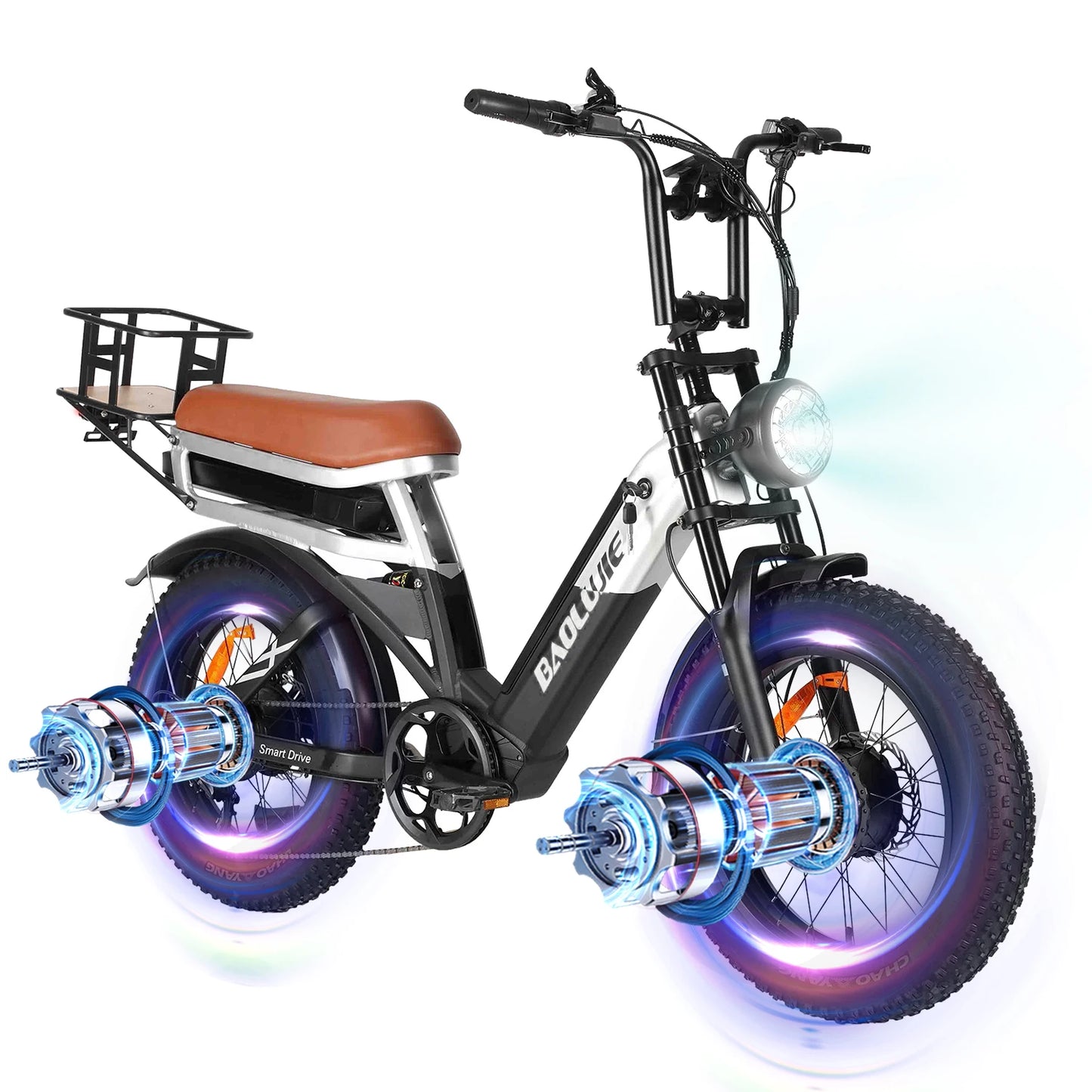 BAOLUJIE DM01 Motor Electric Bicycle 60V 30AH Battery Max Speed 42 MPH Electric Bike E-Bike Electric Motorcycle【1 Year Warranty】