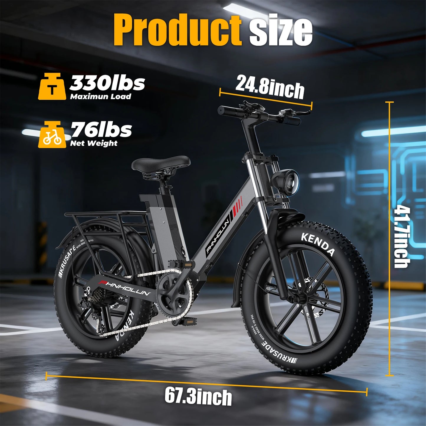 Off Road Electric Bike 740W Powerful Motor, 48V20AH Lithium Battery with a Range Of 50 Miles, Adult High-speed Mountain eBike