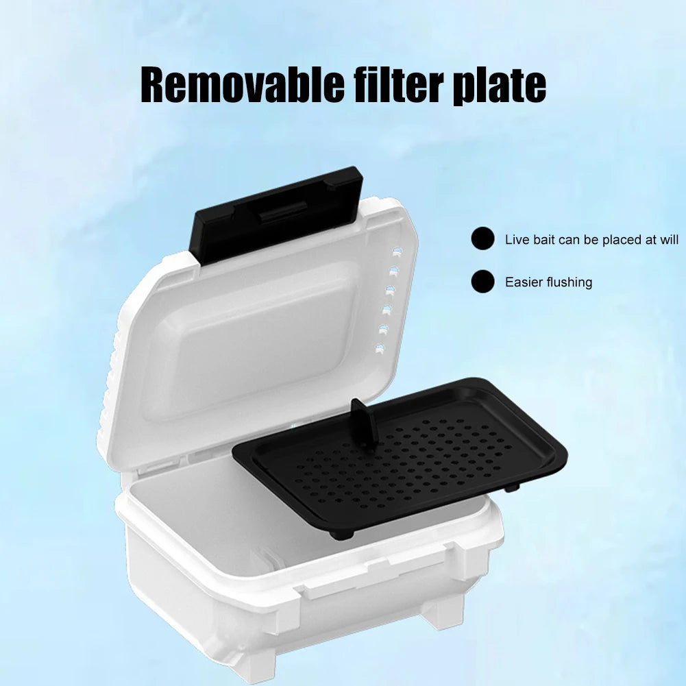 MEBAO Live Bait Storage Box Multi-function Plastic Fishing Live Bait Box Detachable for Outdoor Fishing Accessories