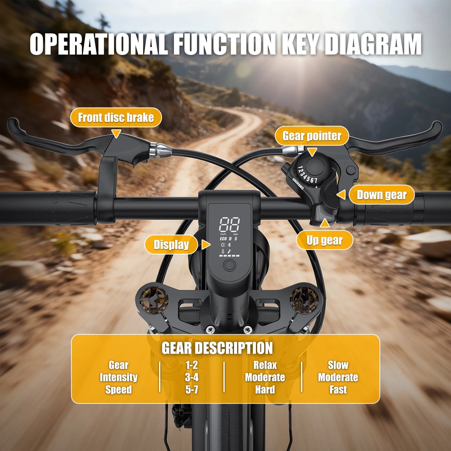 Off Road Electric Bike 740W Powerful Motor, 48V20AH Lithium Battery with a Range Of 50 Miles, Adult High-speed Mountain eBike