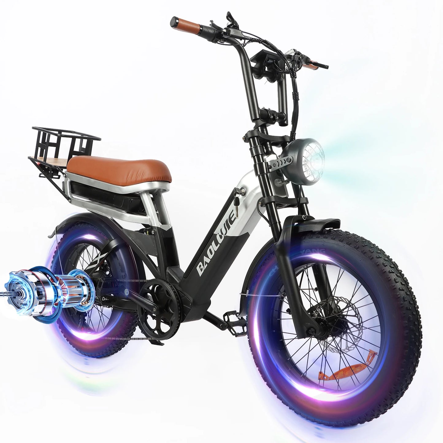 BAOLUJIE DM01 Motor Electric Bicycle 60V 30AH Battery Max Speed 42 MPH Electric Bike E-Bike Electric Motorcycle【1 Year Warranty】
