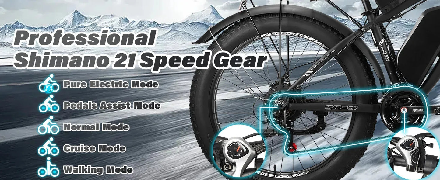 Fashionable electric bike, 2000W*2 dual motors 52V 32AH long battery life hydraulic brake stable and durable electric bicycle