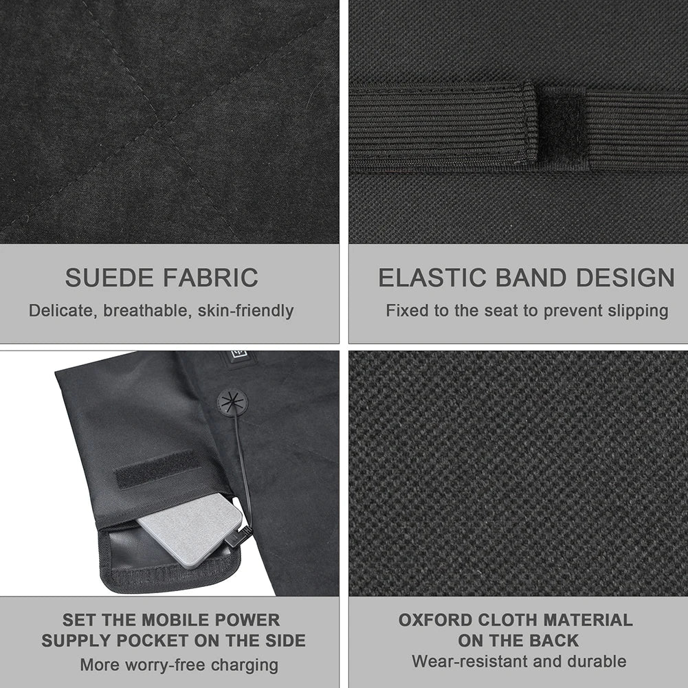 Outdoor Heated Seat Cushion 3 Adjustable Temperature with Pocket Quick-Heating For Car, Home, Winter Outdoor Stadium Fishing