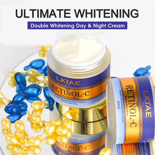 LKIAE Advanced Retinol Double Whitening Skin Care Set, Deeply Moisturizing, Clean Skin, Reduce Wrinkles, Stains, Dark Spots