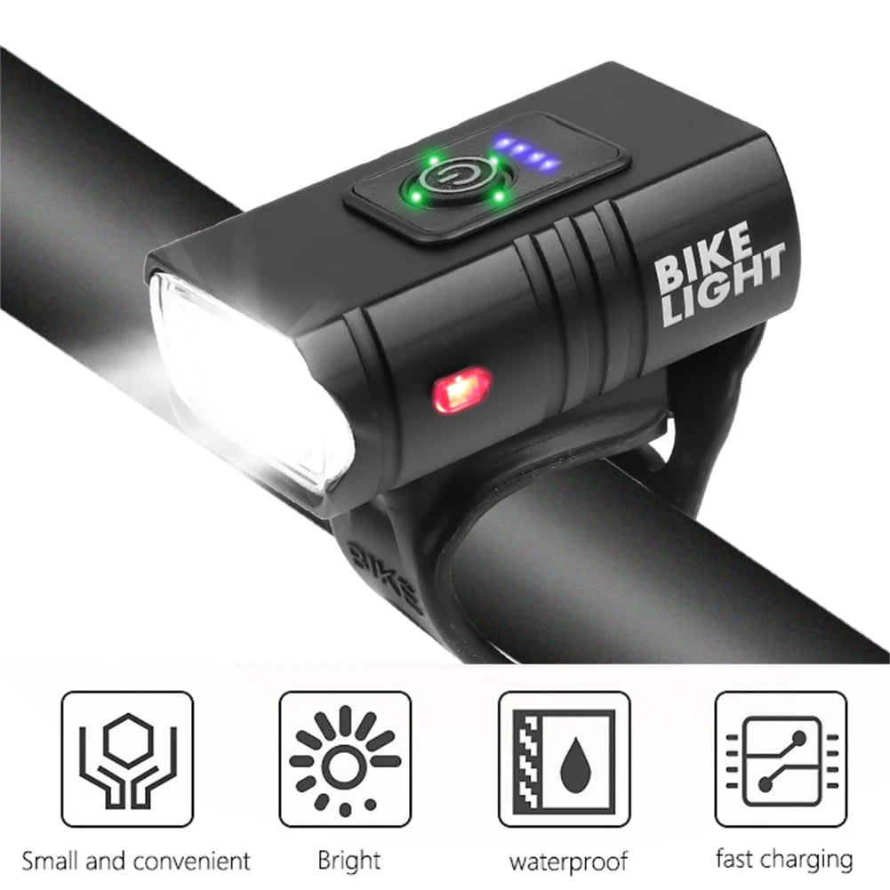 LED Bicycle Light 10W 800LM 6 Modes USB Rechargeable Power Display MTB Mountain Road Bike Front Lamp Cycling Equipment
