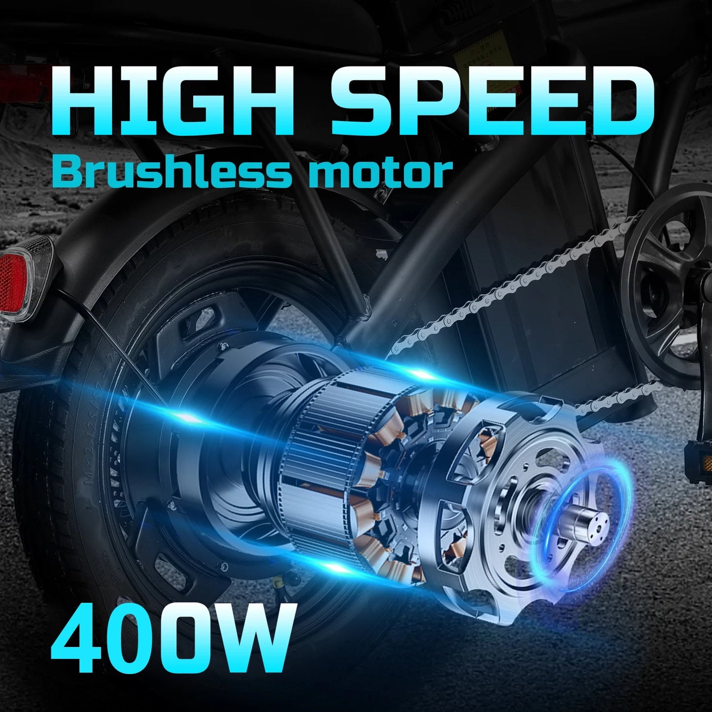 1Year Warranty 14inch Electric Bike, 20 MPH,48V Removable Battery,400W Motor, Adult Folding Electric Bike,20 Miles,Ebike UL 2849