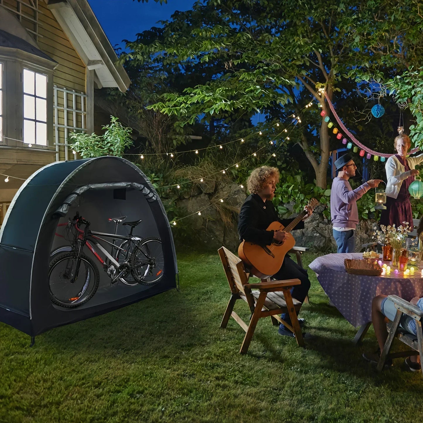 Outdoor Storage Bicycle Shelds Large Space Foldable Portable Outdoor Road Bike Tents Waterproof Foldable Bicycle Protective Gear
