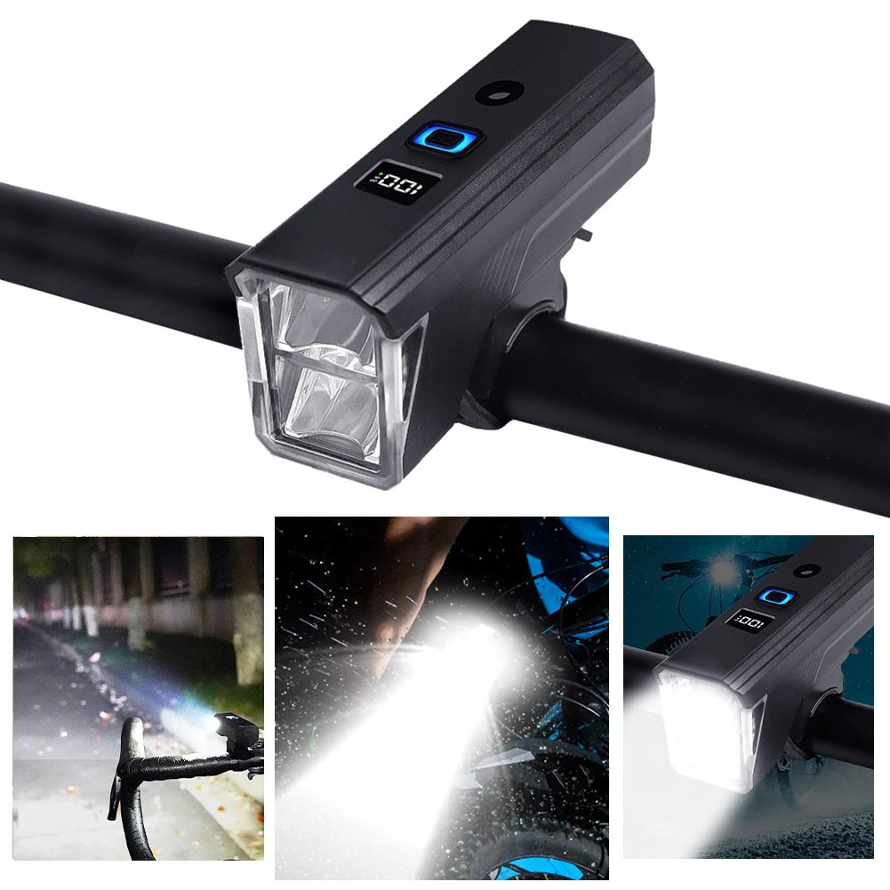Bicycle Front Light Bicycle Light Rechargeable Bike Flashlight Automatic Sensor Bicycle Head Light Cycling Accessories