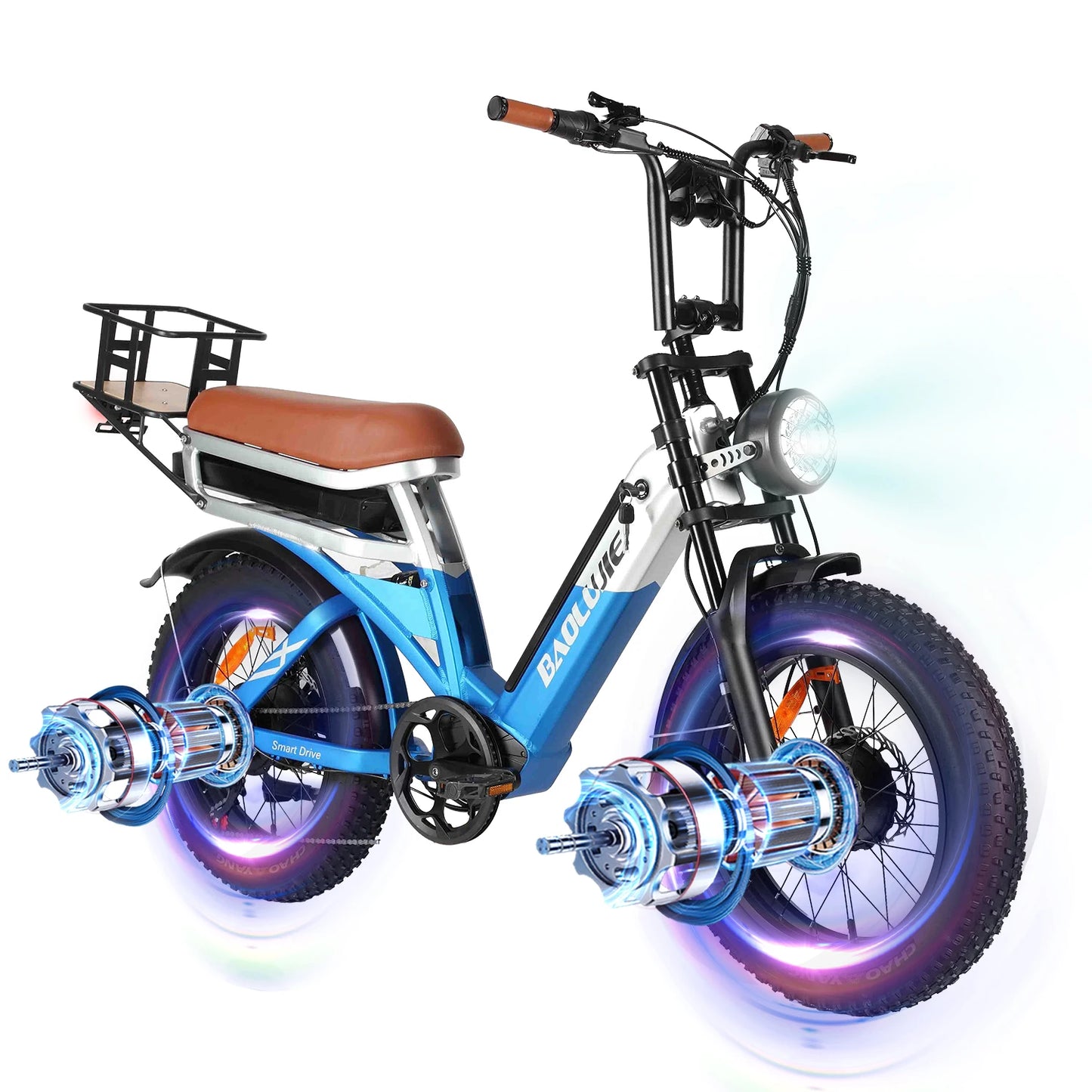 BAOLUJIE DM01 Motor Electric Bicycle 60V 30AH Battery Max Speed 42 MPH Electric Bike E-Bike Electric Motorcycle【1 Year Warranty】