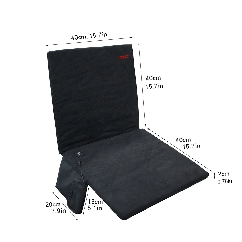 Outdoor Heated Seat Cushion 3 Adjustable Temperature with Pocket Quick-Heating For Car, Home, Winter Outdoor Stadium Fishing