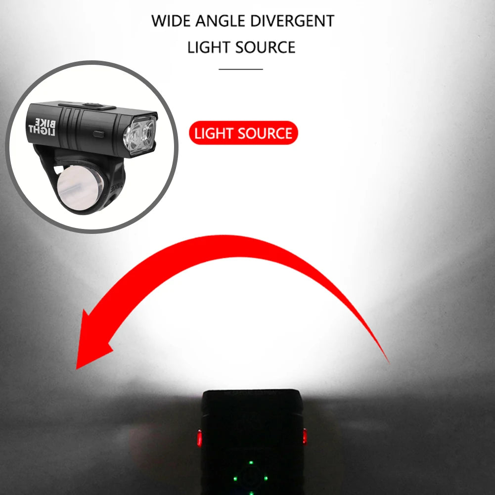 Aluminum Alloy LED Lamp 10W 800LM 6 Modes Power Display Bike Front Lamp Cycling Equipment for Night Cycling Lighting