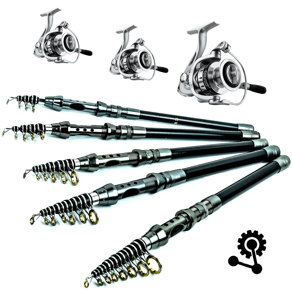 Fishing gear rod and wheel set Far throw Luya sea fishing rod and reel combination telescopic spinning rod