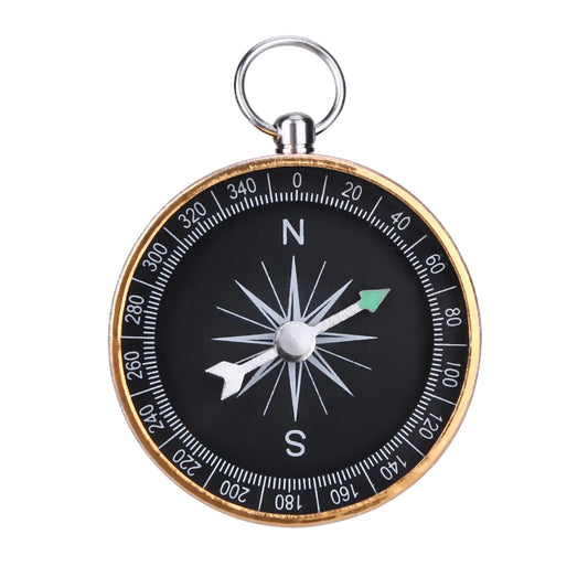 Mini Pocket Compass Aluminum Alloy Keychain AID Guide Compass Waterproof Lightweight Practical Hardware Tool for Outdoor Travel