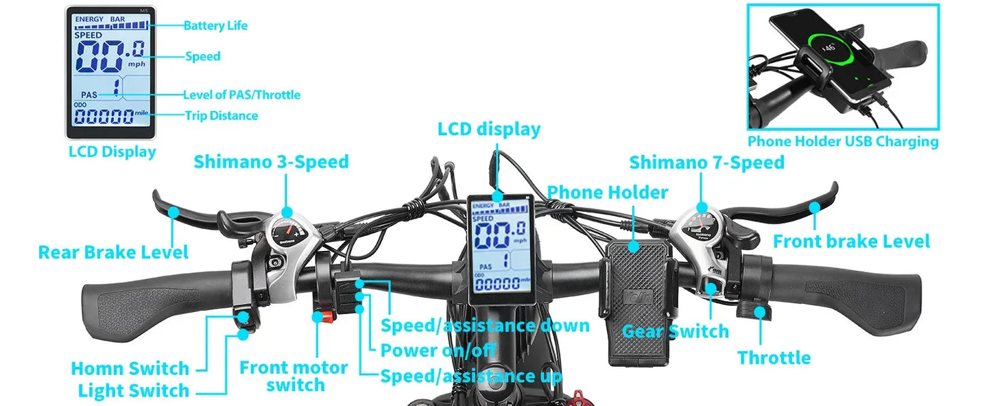 Fashionable electric bike, 2000W*2 dual motors 52V 32AH long battery life hydraulic brake stable and durable electric bicycle