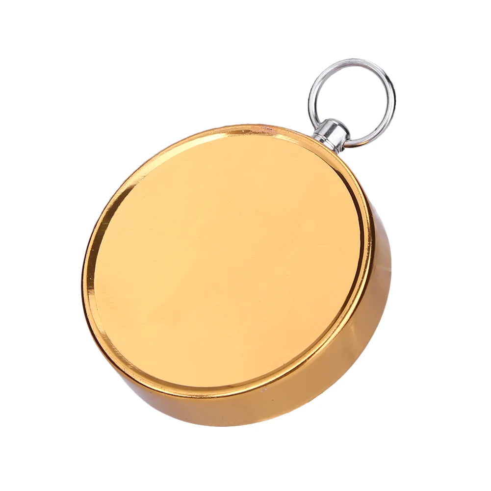 Mini Pocket Compass Aluminum Alloy Keychain AID Guide Compass Waterproof Lightweight Practical Hardware Tool for Outdoor Travel