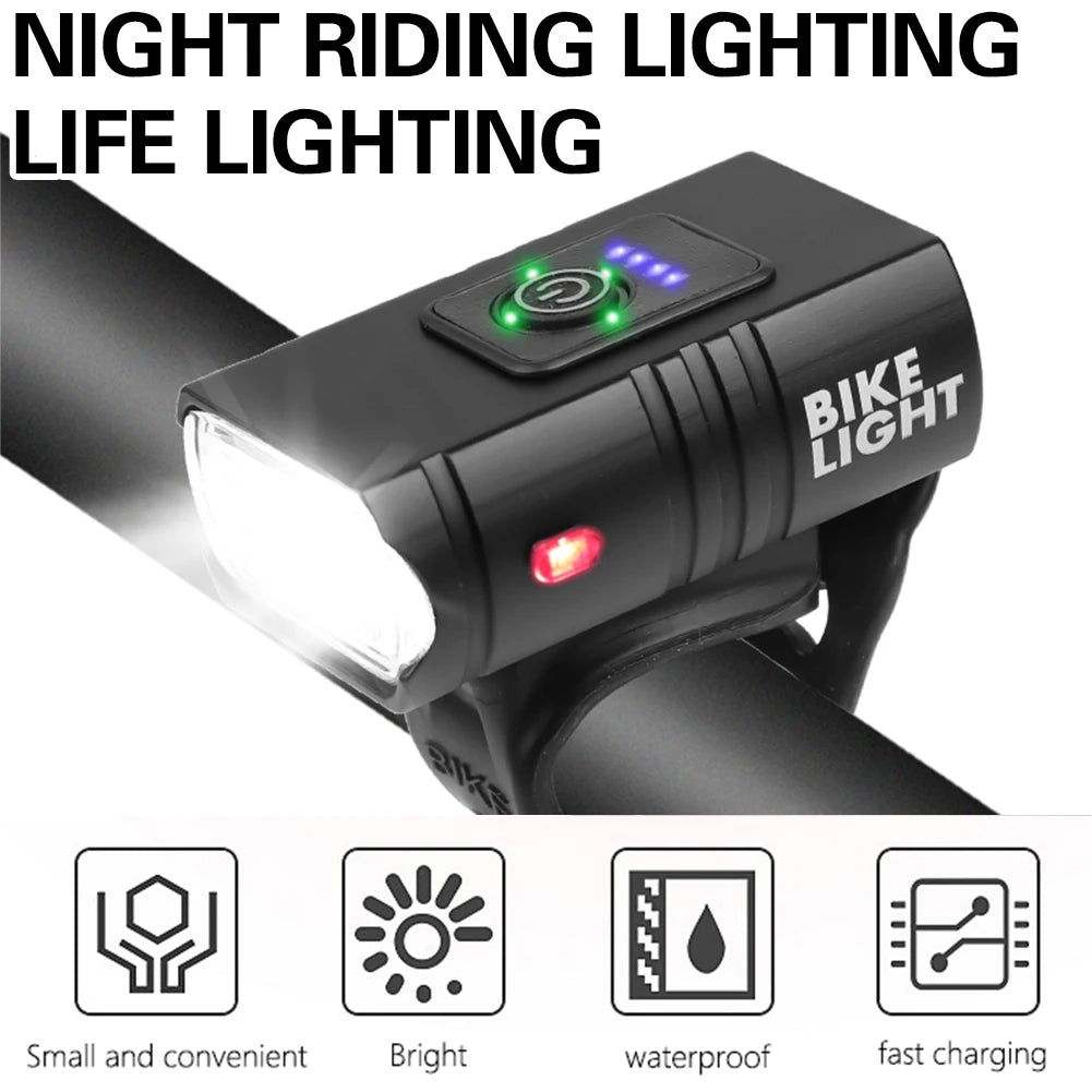 Aluminum Alloy LED Lamp 10W 800LM 6 Modes Power Display Bike Front Lamp Cycling Equipment for Night Cycling Lighting