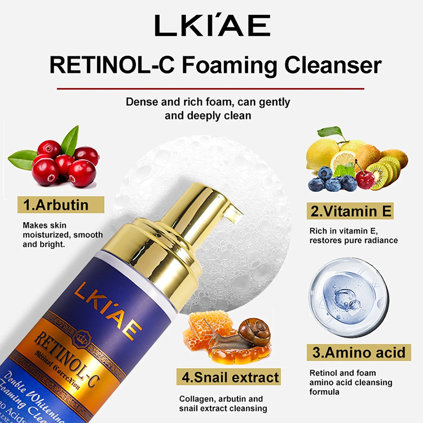 LKIAE Advanced Retinol Double Whitening Skin Care Set, Deeply Moisturizing, Clean Skin, Reduce Wrinkles, Stains, Dark Spots
