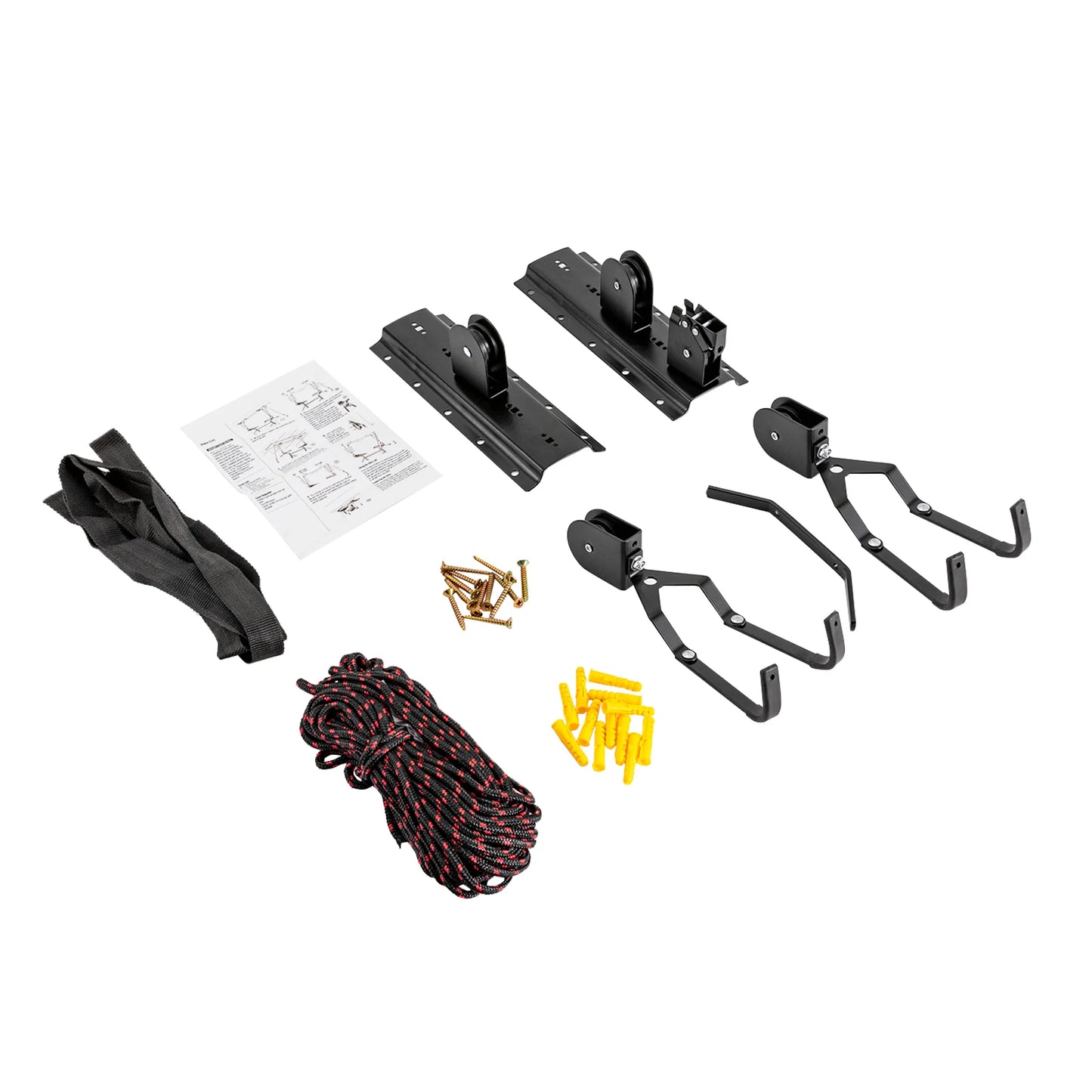 Black Bicycle Lift with ceiling Mount up to 60kg 12x6.5x4cm Mountain Bike Wall Display Rack