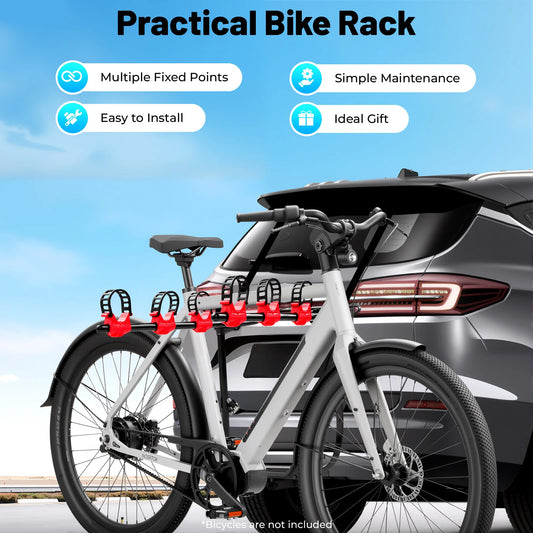 3 Bike Trunk Rack for Cars SUV Minivans 44lbs Capacity Carbon Steel Bicycle Carrier with Anti Sway Straps Easy Installation