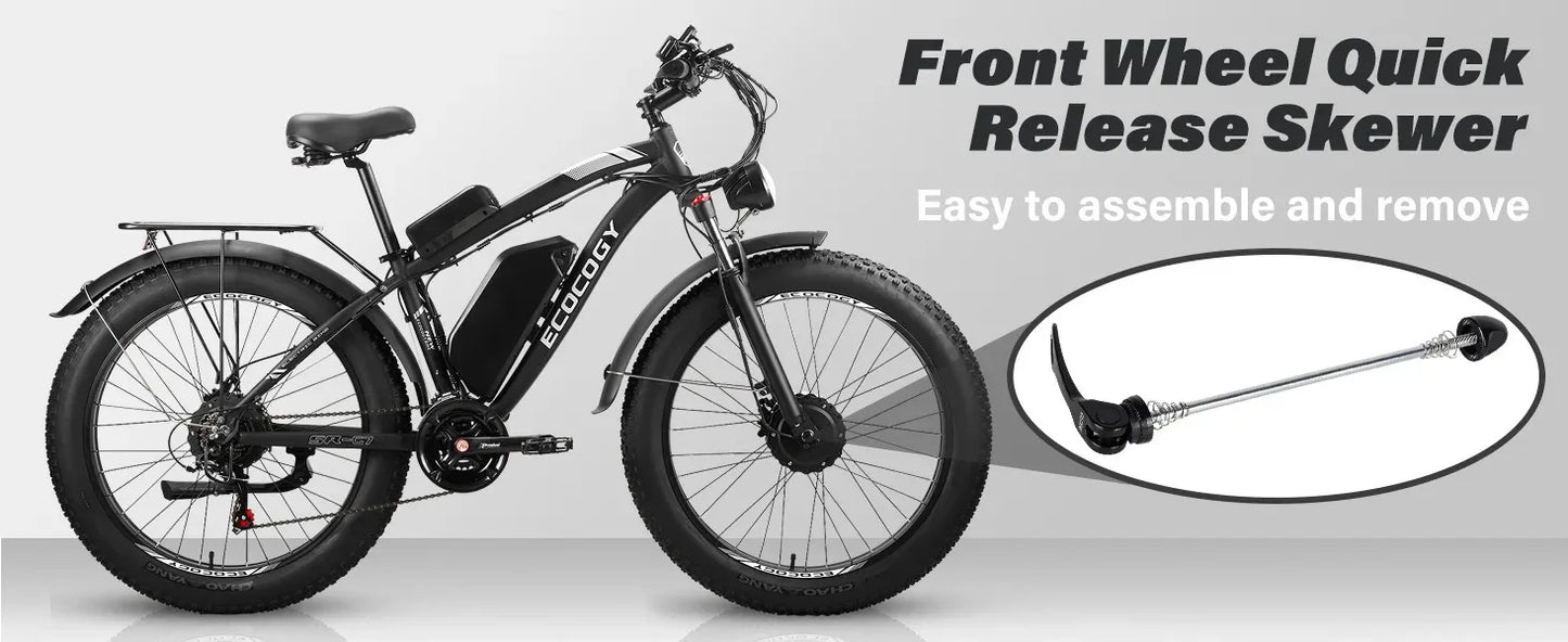 Fashionable electric bike, 2000W*2 dual motors 52V 32AH long battery life hydraulic brake stable and durable electric bicycle