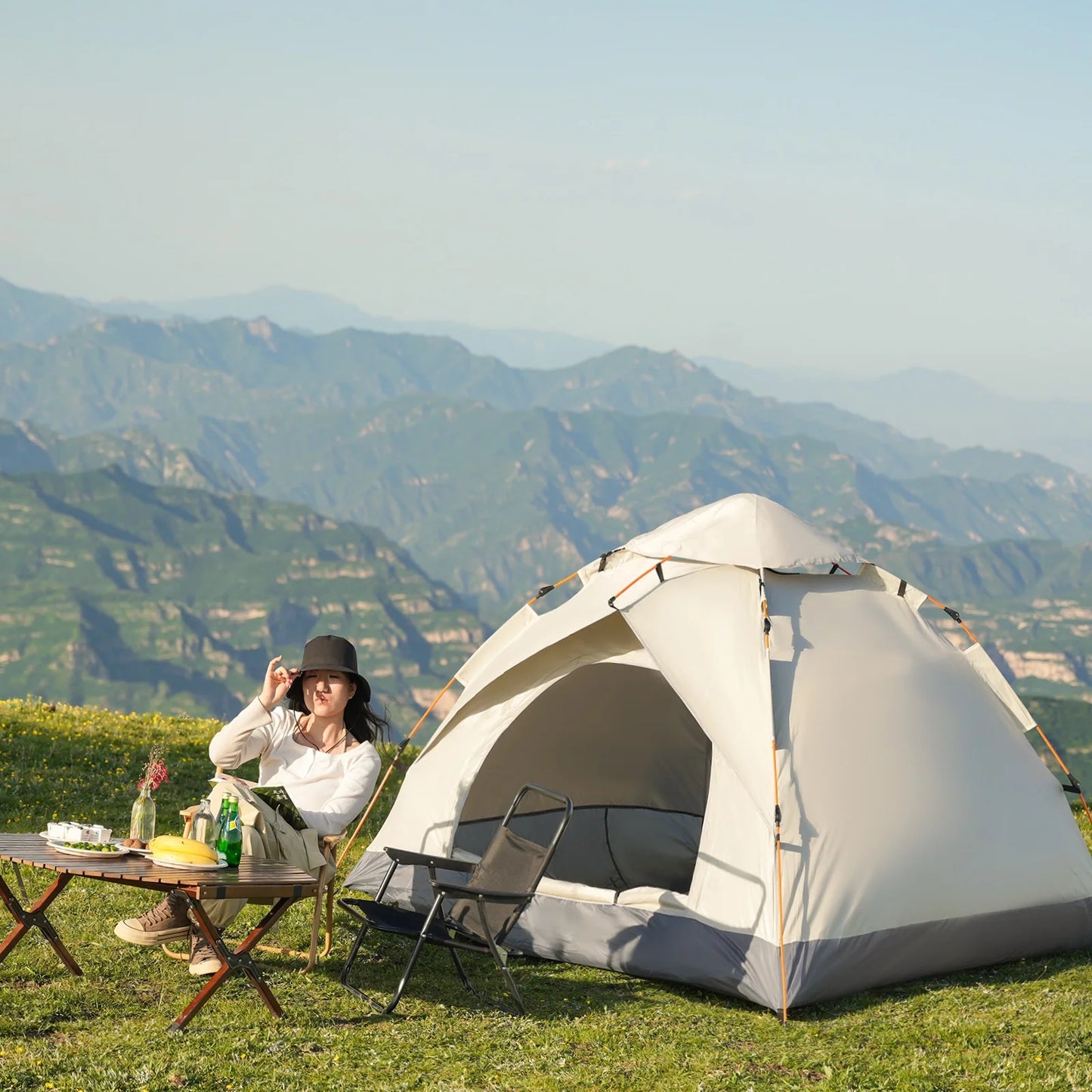 2-4 Person Camping Windproof Tents, Easy To Set Up, lightweight Camping Tent,Carpa,Suitable For Family Travel, Outdoor Camping