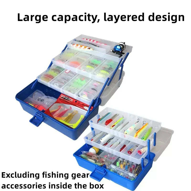 Fishing box Outdoors 2-Tray&3-Tray Tackle Box - Classic Fishing Lure Storage Organizer, Medium Portable Tackle Box
