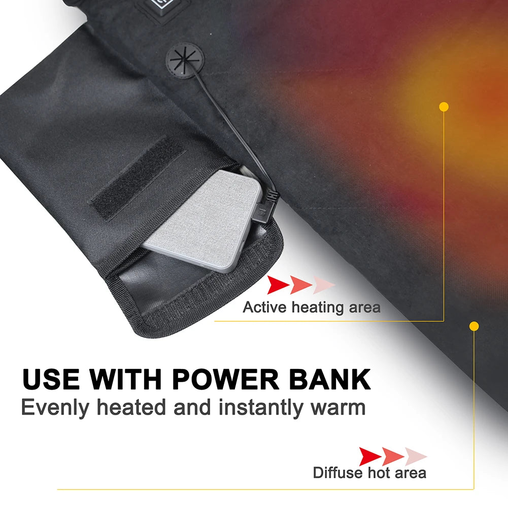 Outdoor Heated Seat Cushion 3 Adjustable Temperature with Pocket Quick-Heating For Car, Home, Winter Outdoor Stadium Fishing