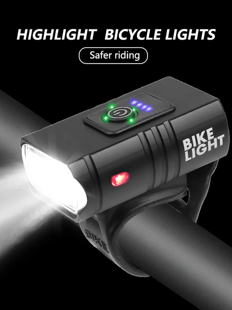 Aluminum Alloy LED Lamp 10W 800LM 6 Modes Power Display Bike Front Lamp Cycling Equipment for Night Cycling Lighting