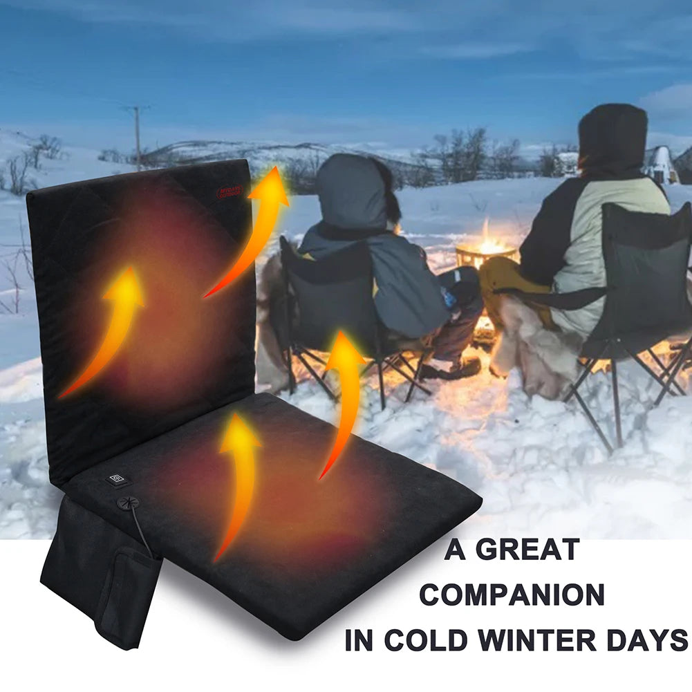 Outdoor Heated Seat Cushion 3 Adjustable Temperature with Pocket Quick-Heating For Car, Home, Winter Outdoor Stadium Fishing
