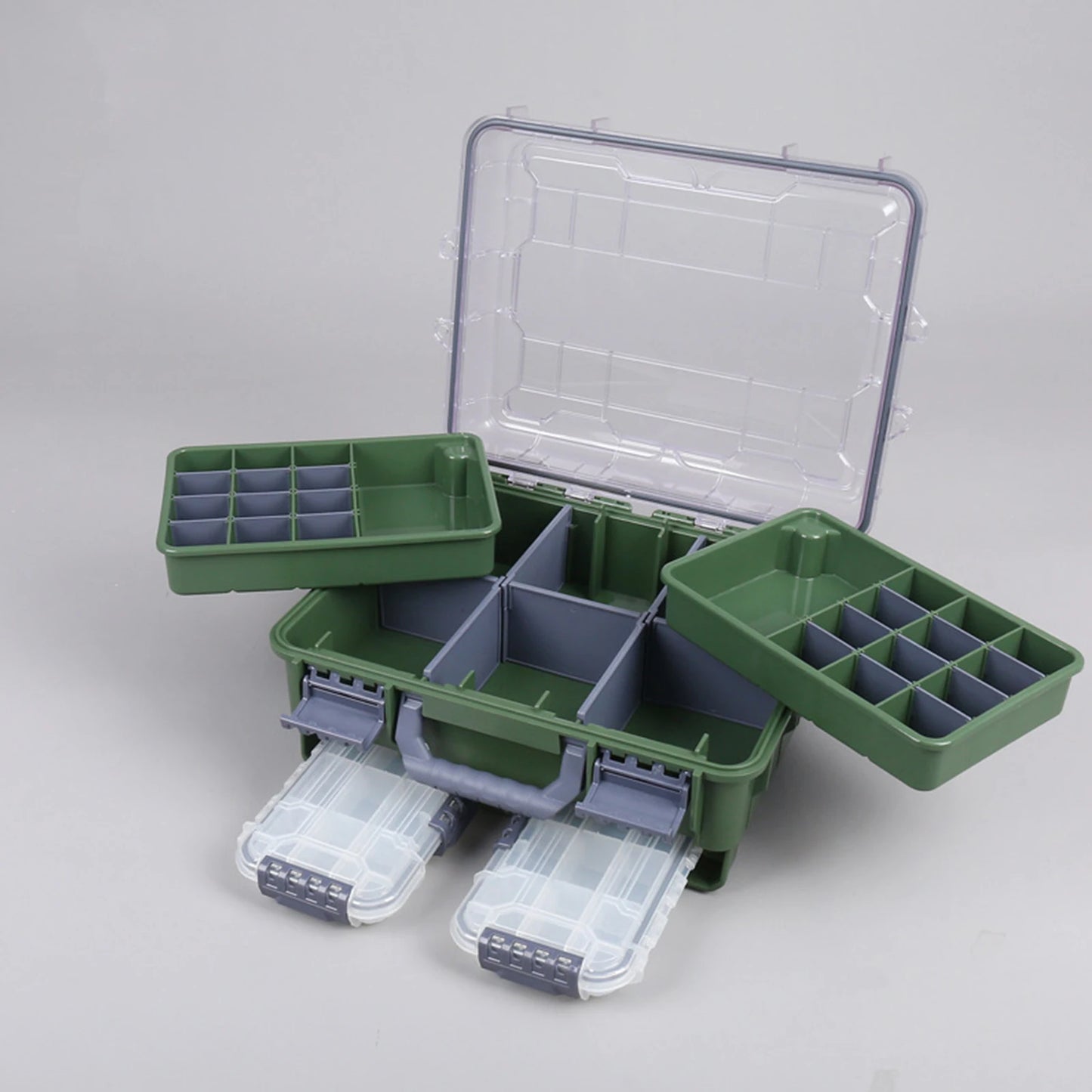 Universal Fishing Tackle Box Removal Inside Design for Fishing Gifts (Green)
